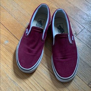 Women’s maroon slip on vans